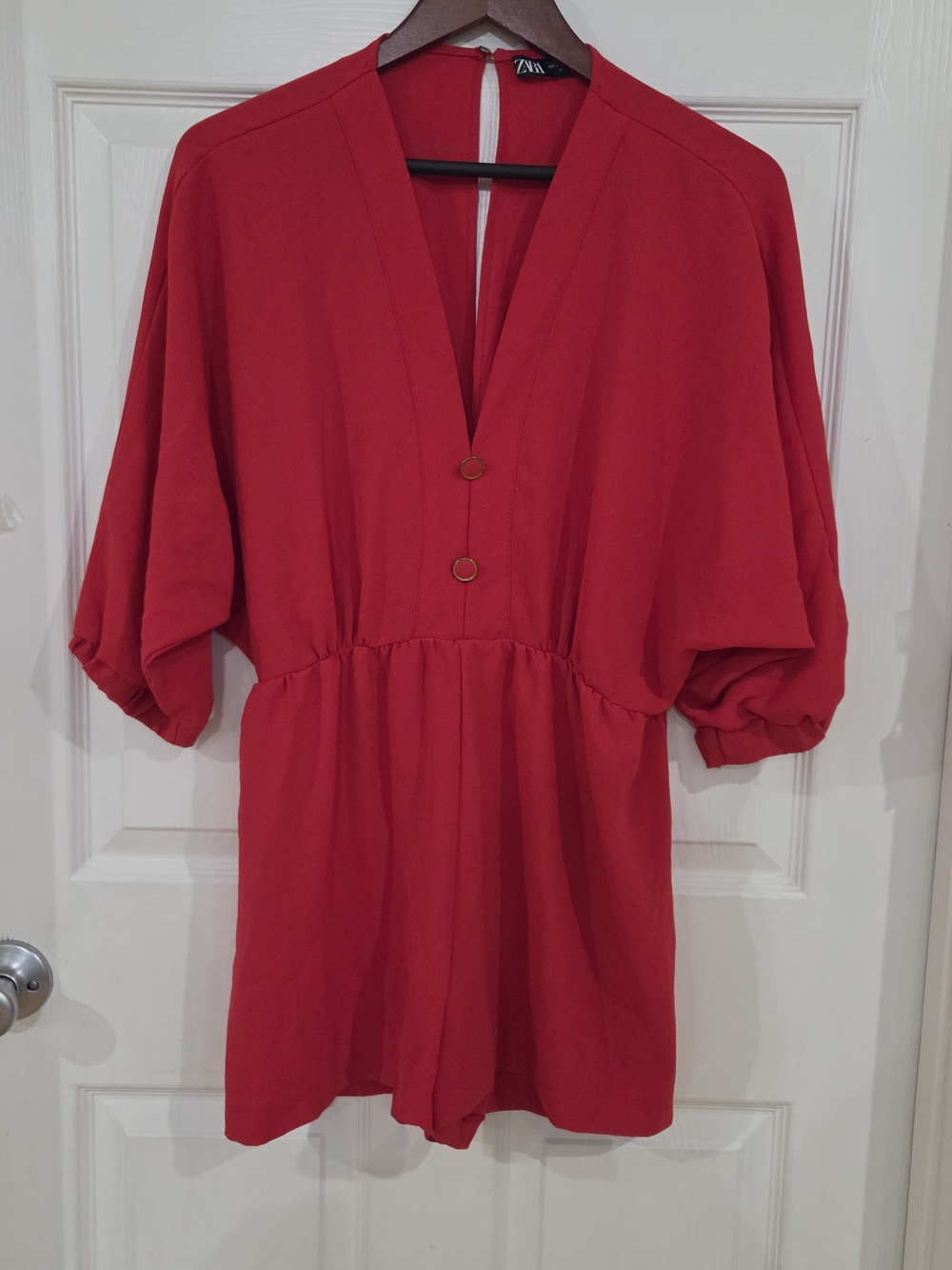 Zara Red V-Neck Romper